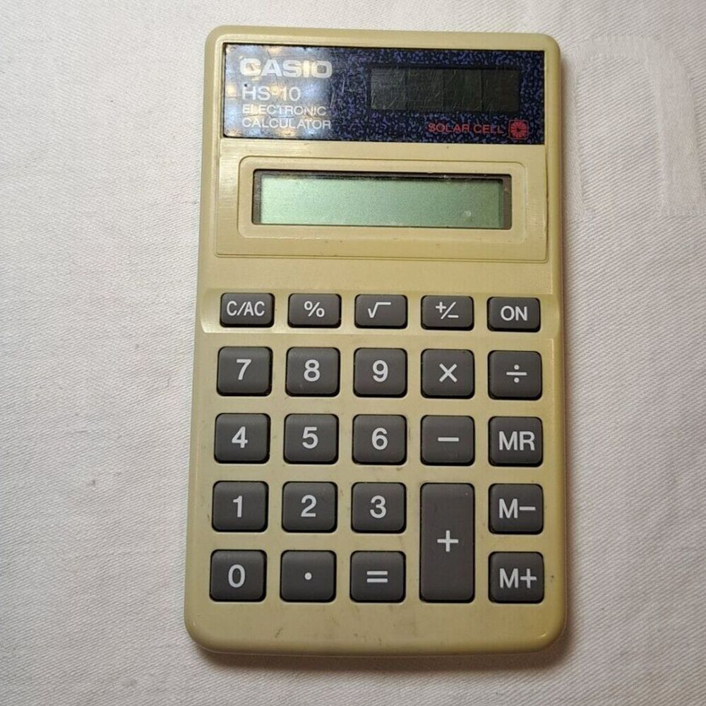 Vintage Casio Electronic Solar Calculator HS-10